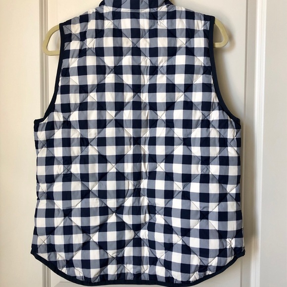 J. Crew Factory Plaid Quilted Puffer Vest Sz. M - Picture 2 of 4
